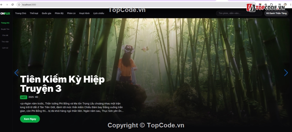 onifix,Source Code Xem Phim,Web xem phim,Larravel,source code nextjs,Code web